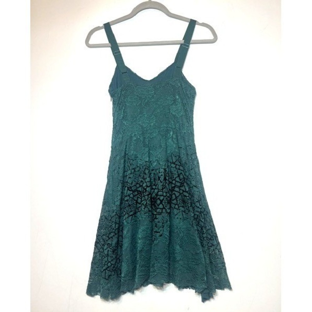 Free People Tank Strap Green Side Zip Lace Mini Dress Sz XS